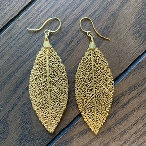 HOOK EARRINGS | REAL LEAVES BATHED IN 18K GOLD